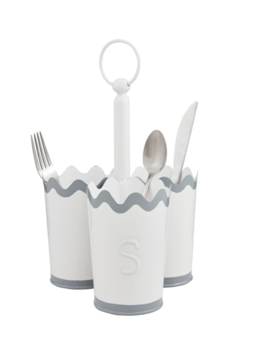 Mud Pie - Scalloped Metal Utensil Holder - Picture 1 of 1